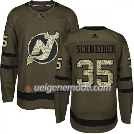 Herren Eishockey New Jersey Devils Trikot Cory Schneider 35 Adidas 2017-2018 Camo Grün Authentic